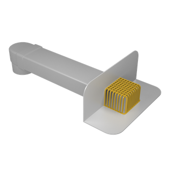 ПВХ воронка парапетная TERMOCLIP 65х100 мм, длина 550 мм с отводом Ø100 мм
